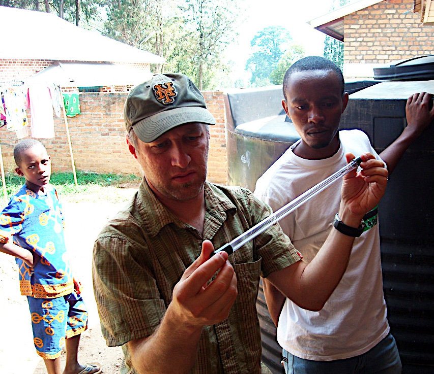 Karl working on UV disinfection in Rwanda